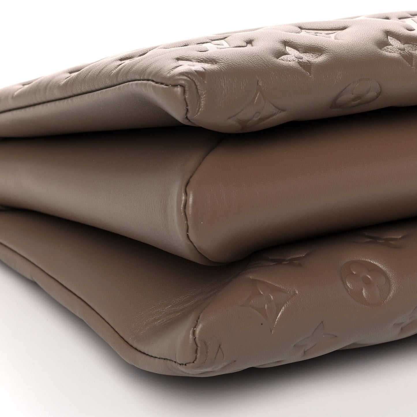 Lambskin Embossed Monogram Coussin MM Taupe