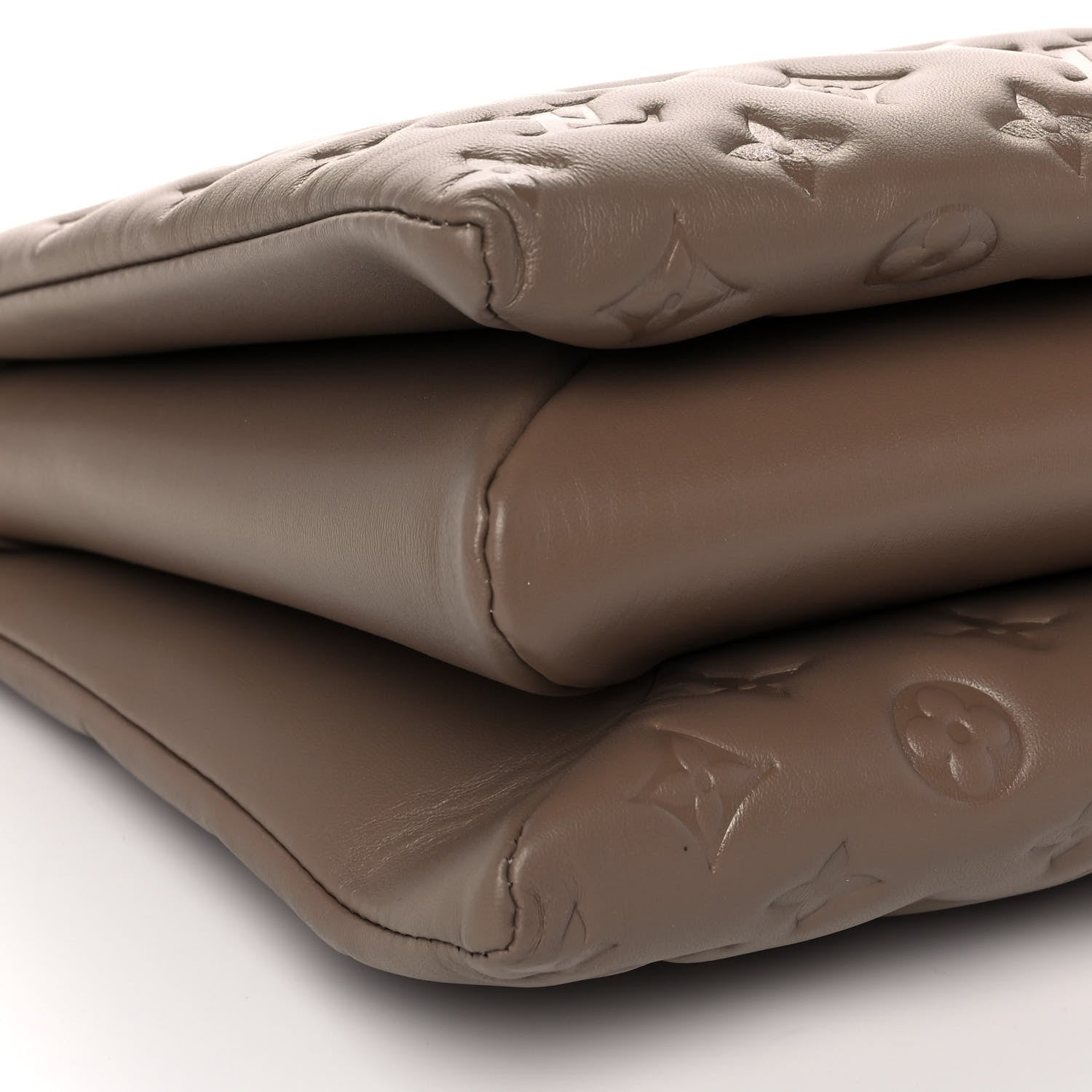 Louis Vuitton Lambskin Embossed Monogram Coussin MM Taupe 9 of 10