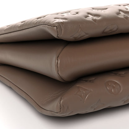 Louis Vuitton Lambskin Embossed Monogram Coussin MM Taupe 9 of 10