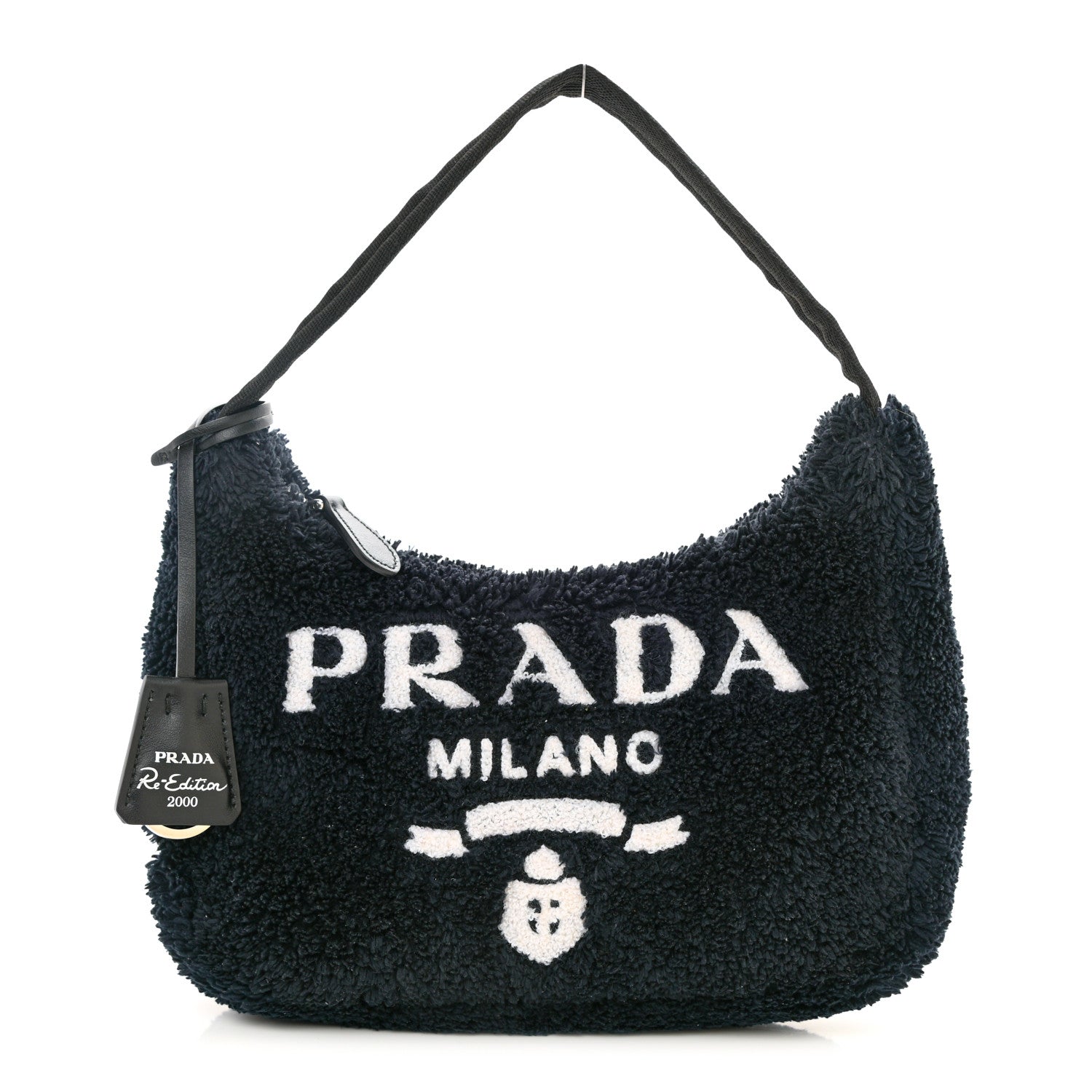 Prada Terry Cloth Mini Re-Edition 2000 Bag Black White 1 of 8