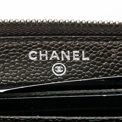 Chanel Metallic Caviar Quilted Small Zip Around Wallet Bronze 6 of 8