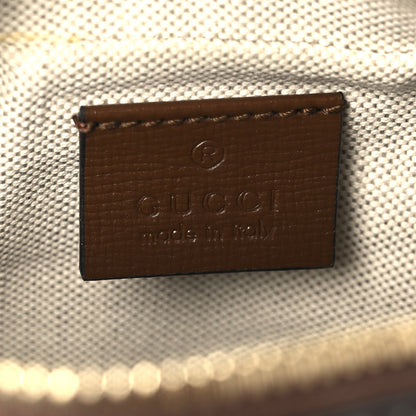 Gucci GG Supreme Monogram Azalea Calfskin Fake/Not Retro Interlocking G Cosmetic Case Beige Ebony Brown Sugar 6 of 8