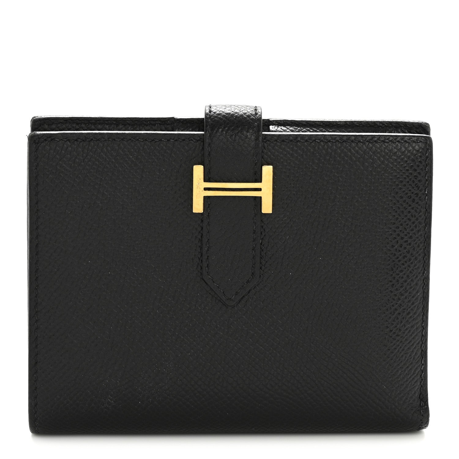 Hermes Epsom Bearn Compact Wallet Black 1 of 13