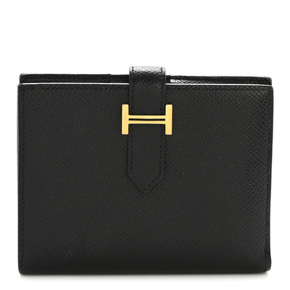 Hermes Epsom Bearn Compact Wallet Black 1 of 13
