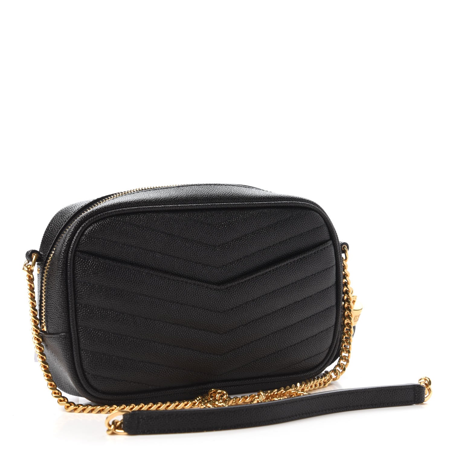 Saint Laurent Grain De Poudre Matelasse Monogram Mini Lou Camera Bag Black 3 of 9