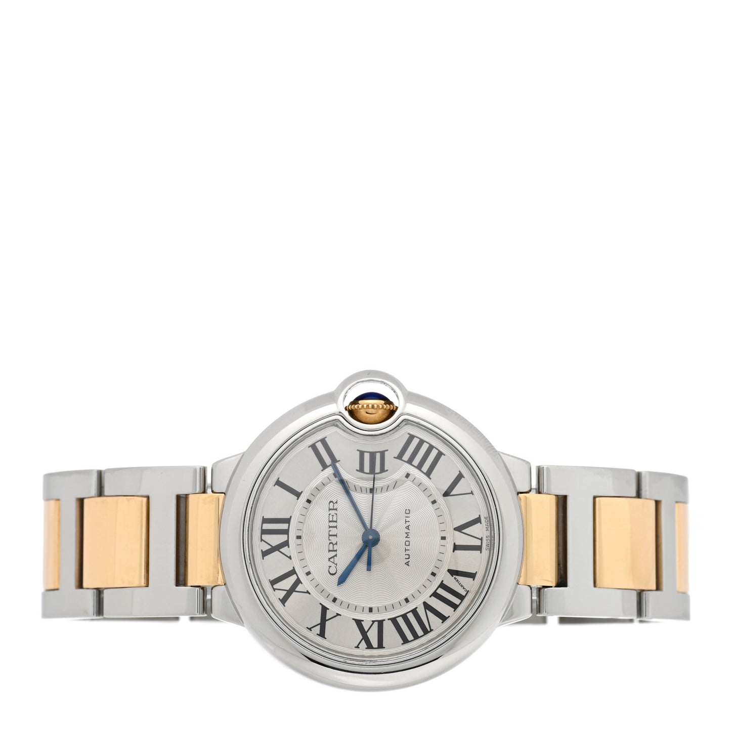 Stainless Steel 18K Yellow Gold 36mm Ballon Bleu De Cartier Automatic Watch