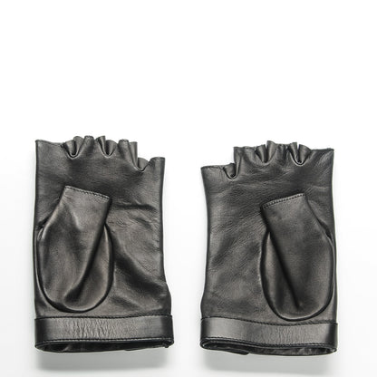 Chanel Lambskin Quilted Fingerless CC Turn Lock Gloves 8 Black 3 of 4