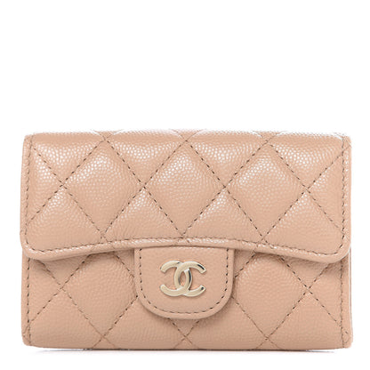 Chanel Caviar Quilted Card Holder Wallet Beige 1 of 9
