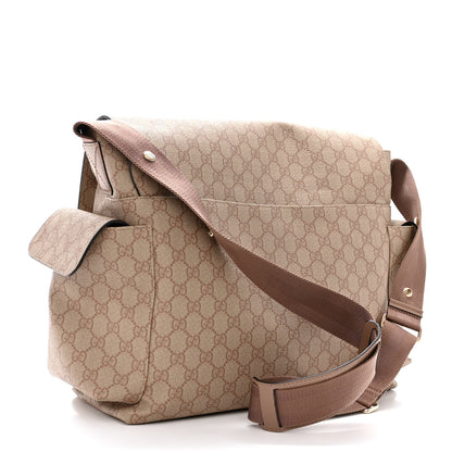 Gucci GG Supreme Monogram Messenger Diaper Bag Beige 3 of 10