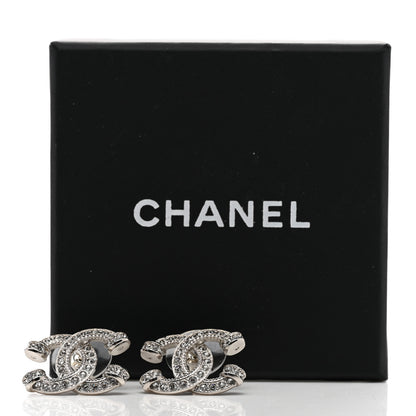 Chanel Crystal CC Earrings Silver 5 of 5
