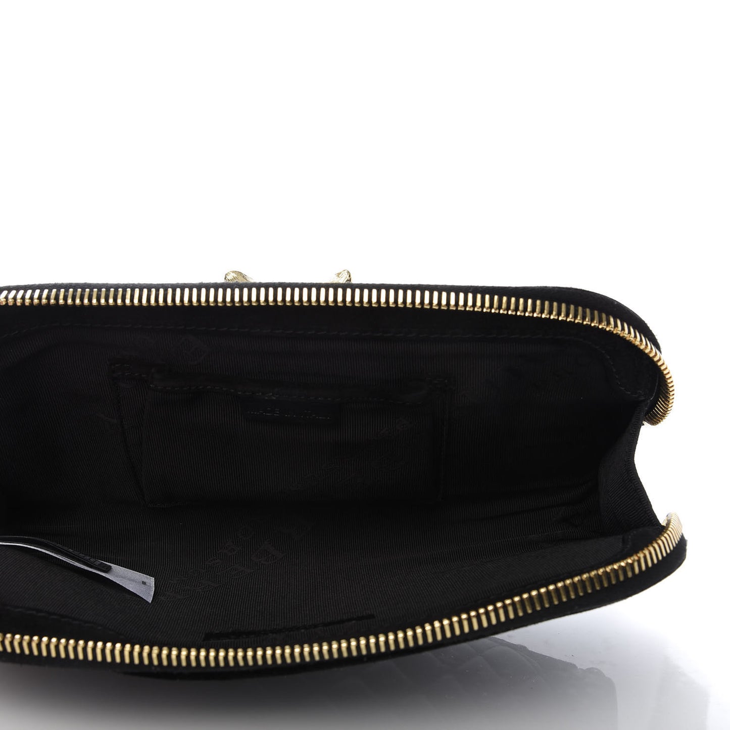 Nappa Suede Quilted Animal Clutch Black