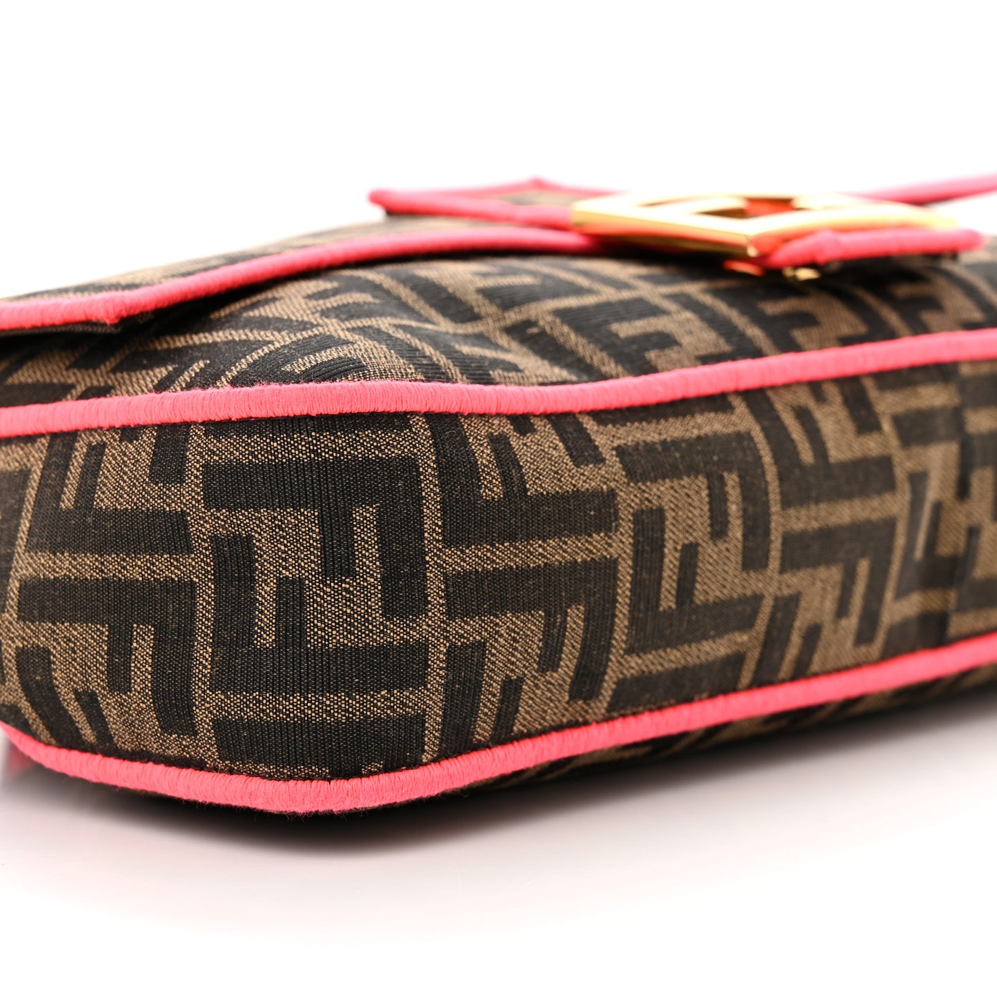 Fabric Jacquard FF 1974 Large Baguette Tobacco Moro Fuxia Fluo