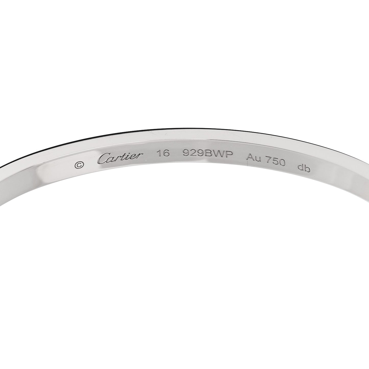 18K White Gold Small LOVE Bracelet 16