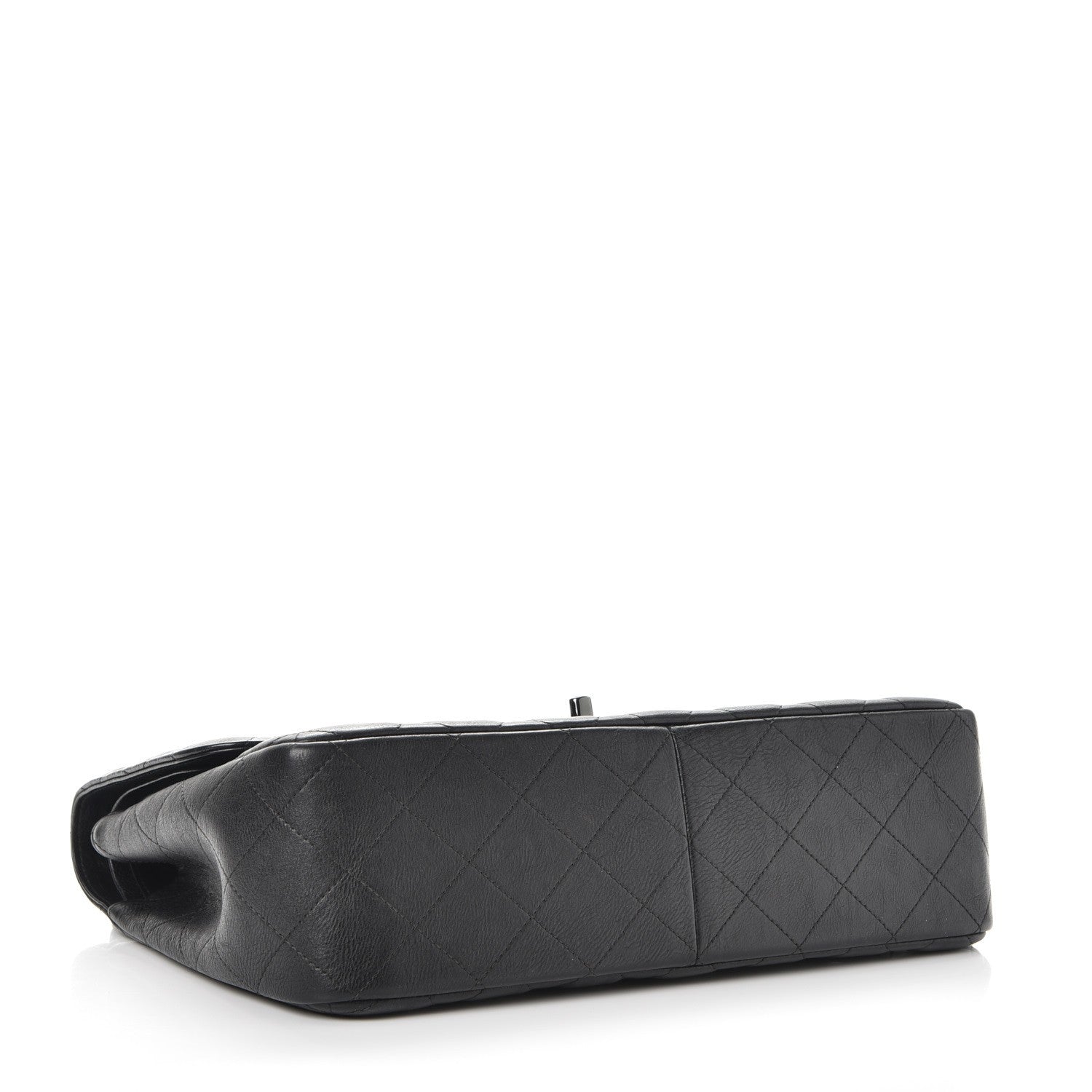 Chanel Crumpled Calfskin Quilted Jumbo Double Flap So Black 5 of 11