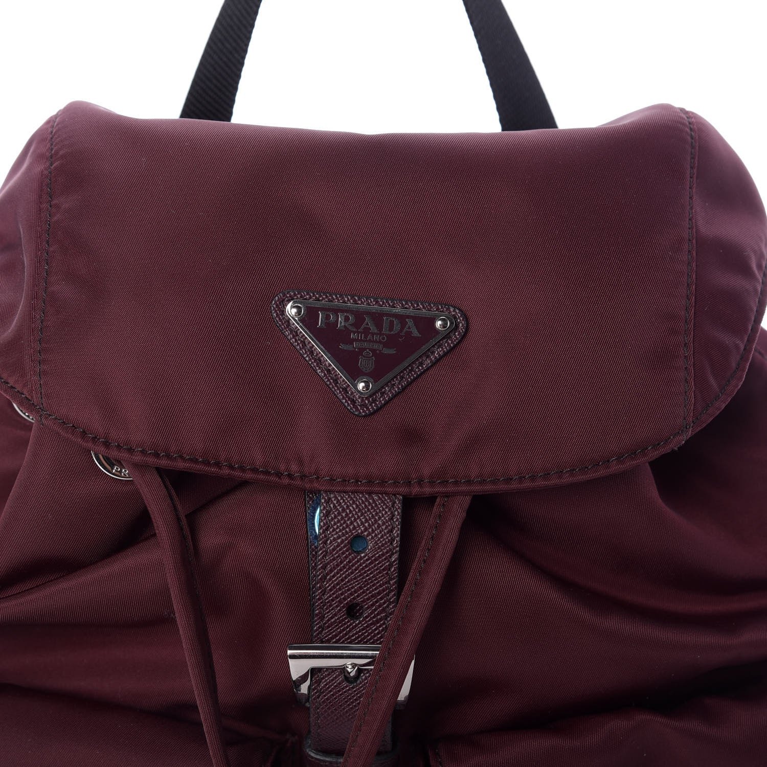 Prada Nylon Vela Small Backpack Bordeaux Black 9 of 9
