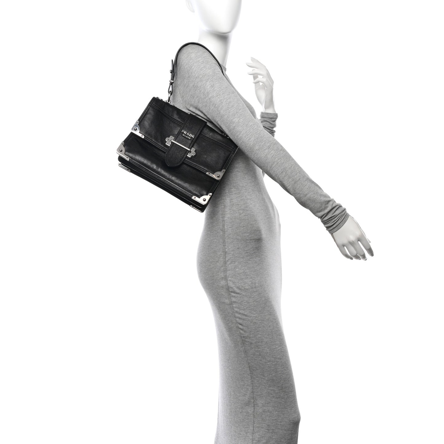 Glace Calfskin Large Soft Cahier Bag Black