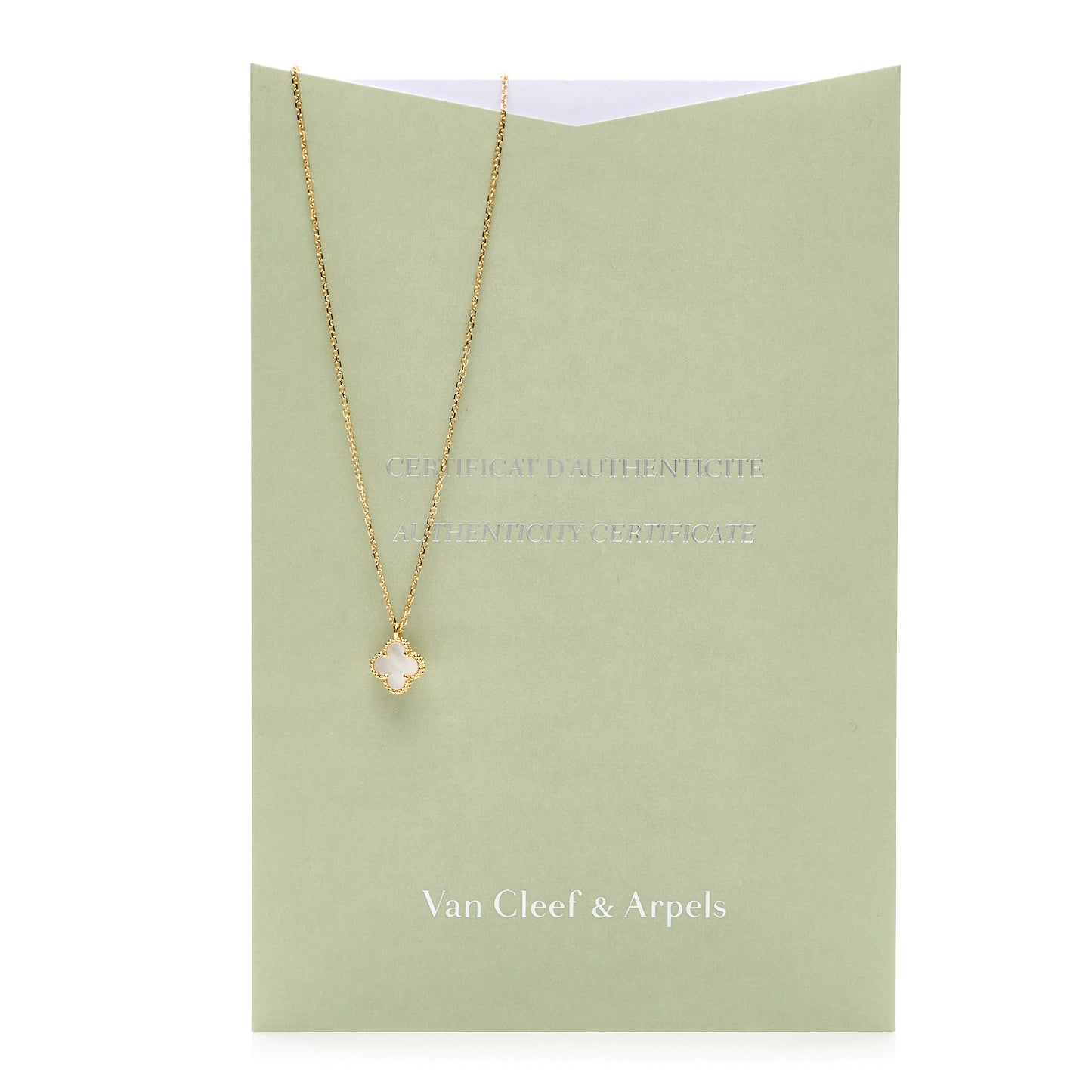 18K Yellow Gold Mother of Pearl Sweet Alhambra Pendant Necklace
