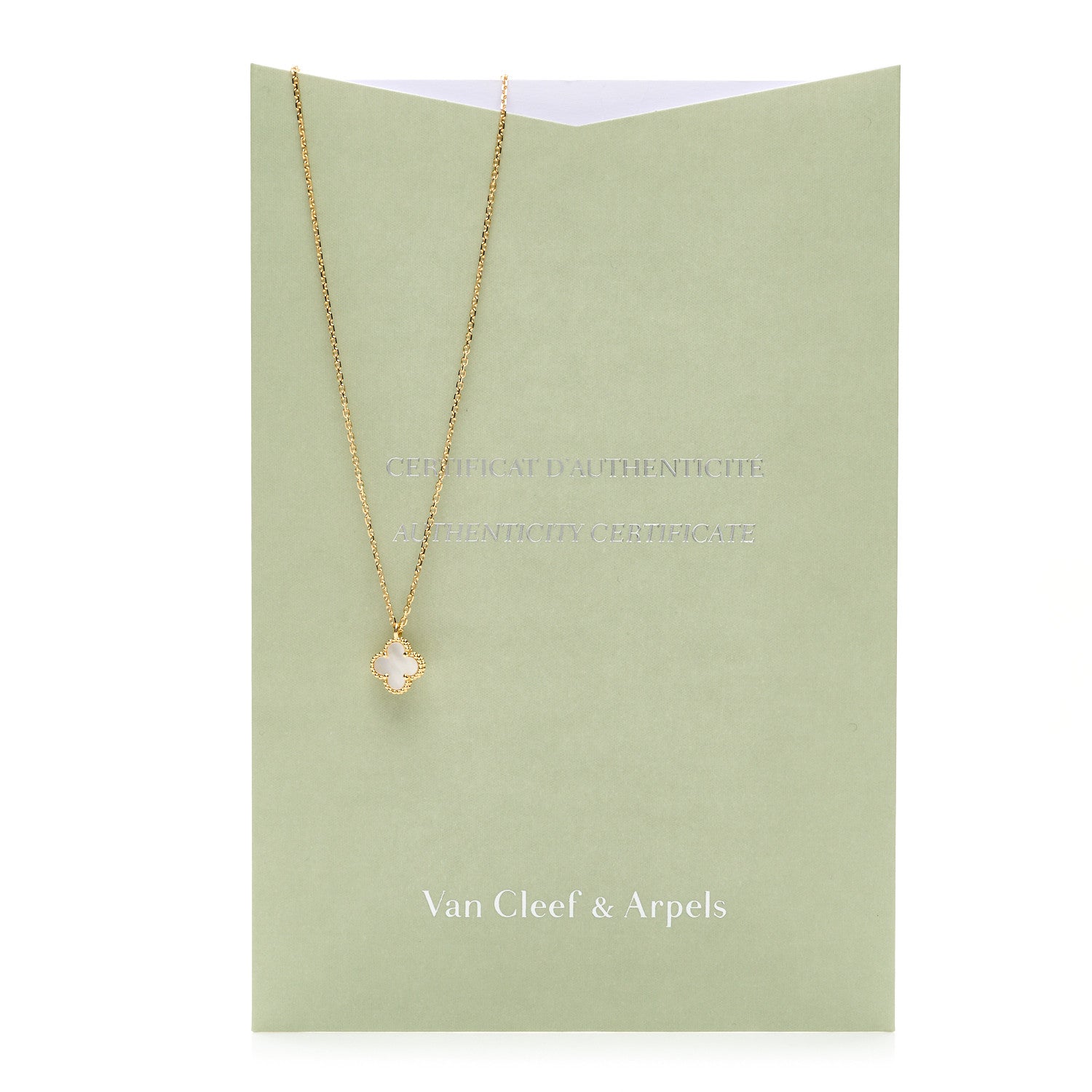 Van Cleef & Arpels 18K Yellow Gold Mother of Pearl Sweet Alhambra Pendant Necklace 5 of 5