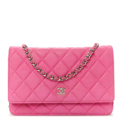 Chanel Iridescent Caviar Quilted Wallet on Chain WOC Pink 1 of 13