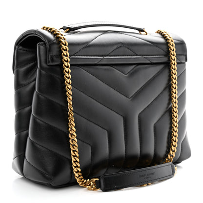 Saint Laurent Calfskin Y Quilted Monogram Small Loulou Chain Satchel Black 3 of 12