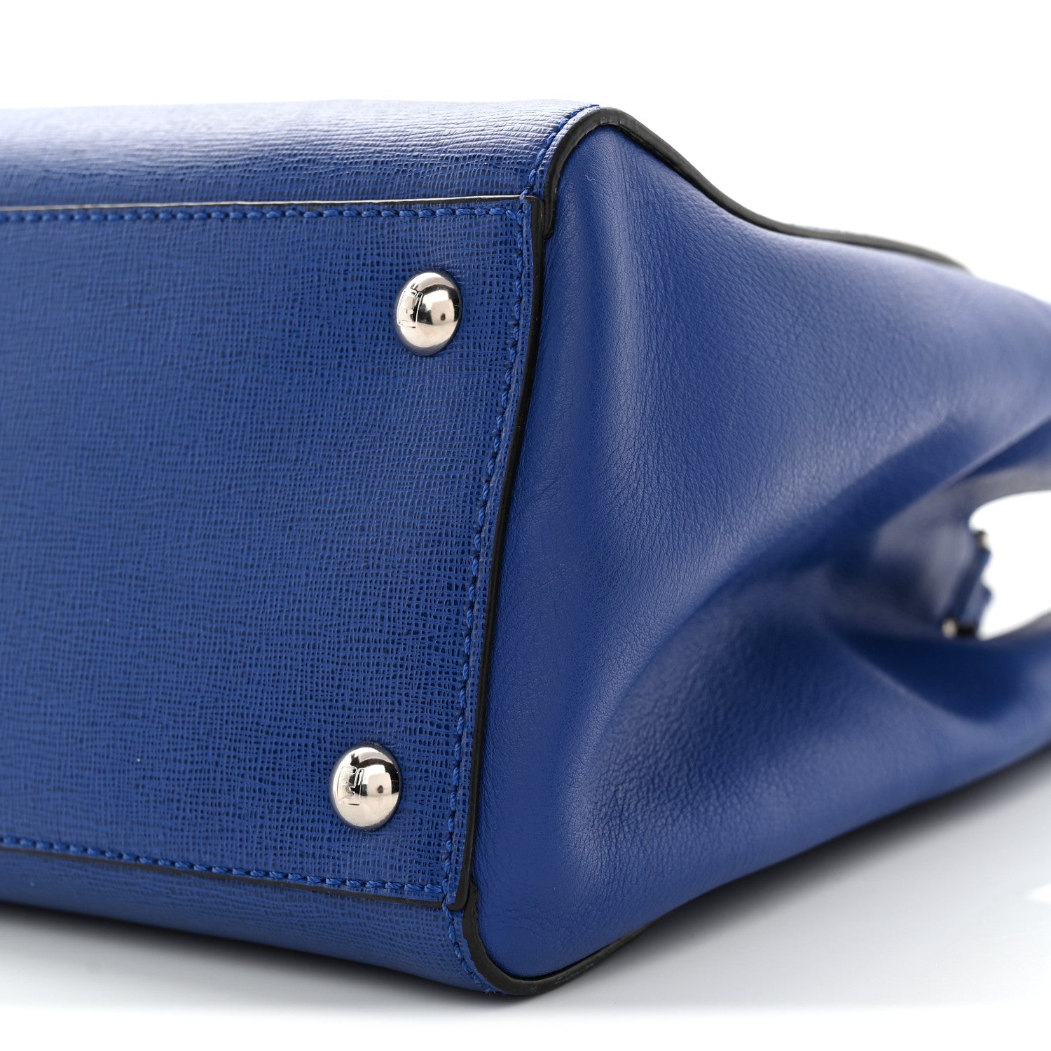 Fendi Vitello Elite Petite 2Jours Tote Blue Neon 11 of 15