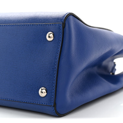 Fendi Vitello Elite Petite 2Jours Tote Blue Neon 11 of 15