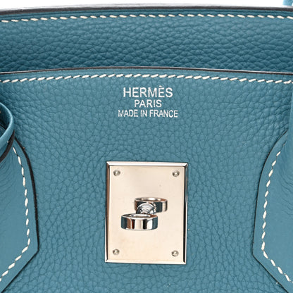 Hermes Taurillon Clemence Birkin 35 Blue Jean 6 of 13