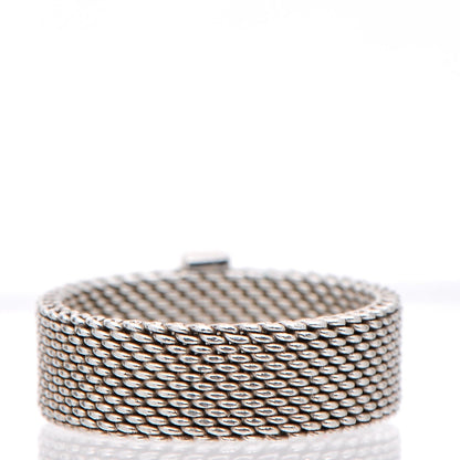 Tiffany Sterling Silver Diamond Mesh Somerset Ring 57 8 4 of 6