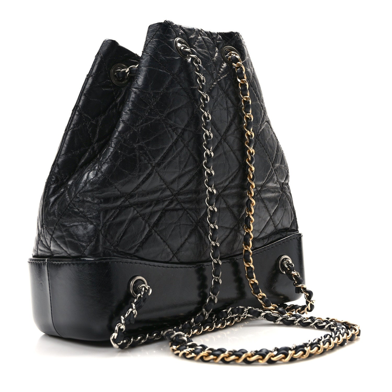Chanel Aged Calfskin Quilted Small Gabrielle Backpack Black 3 of 10