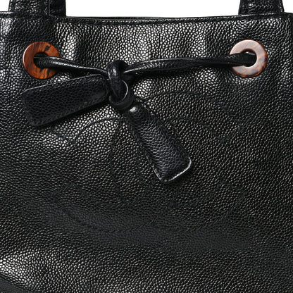 Chanel Caviar Tortoise Timeless CC Drawstring Bucket Bag Black 8 of 10