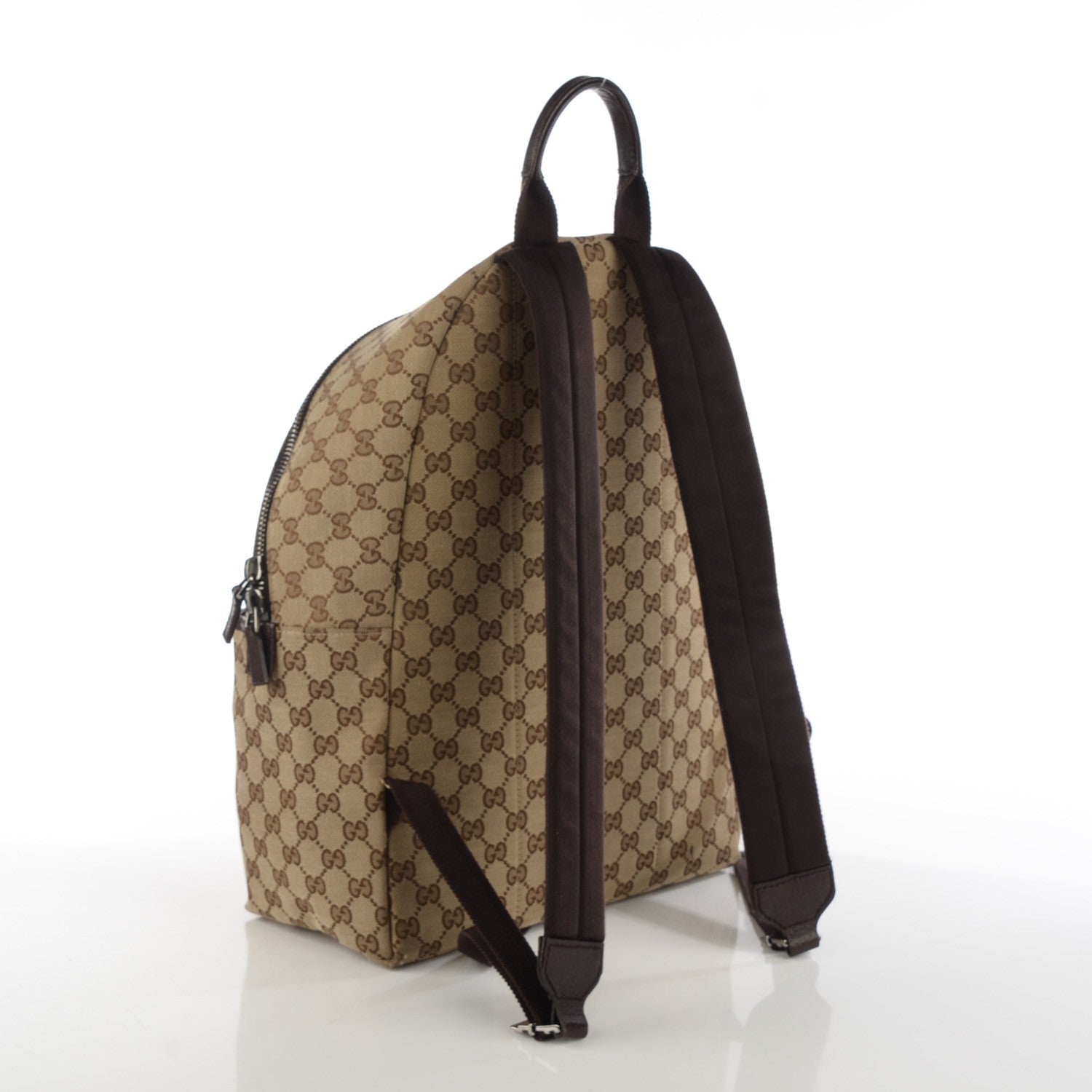 Gucci GG Monogram Web Medium Classic Backpack Brown 3 of 7