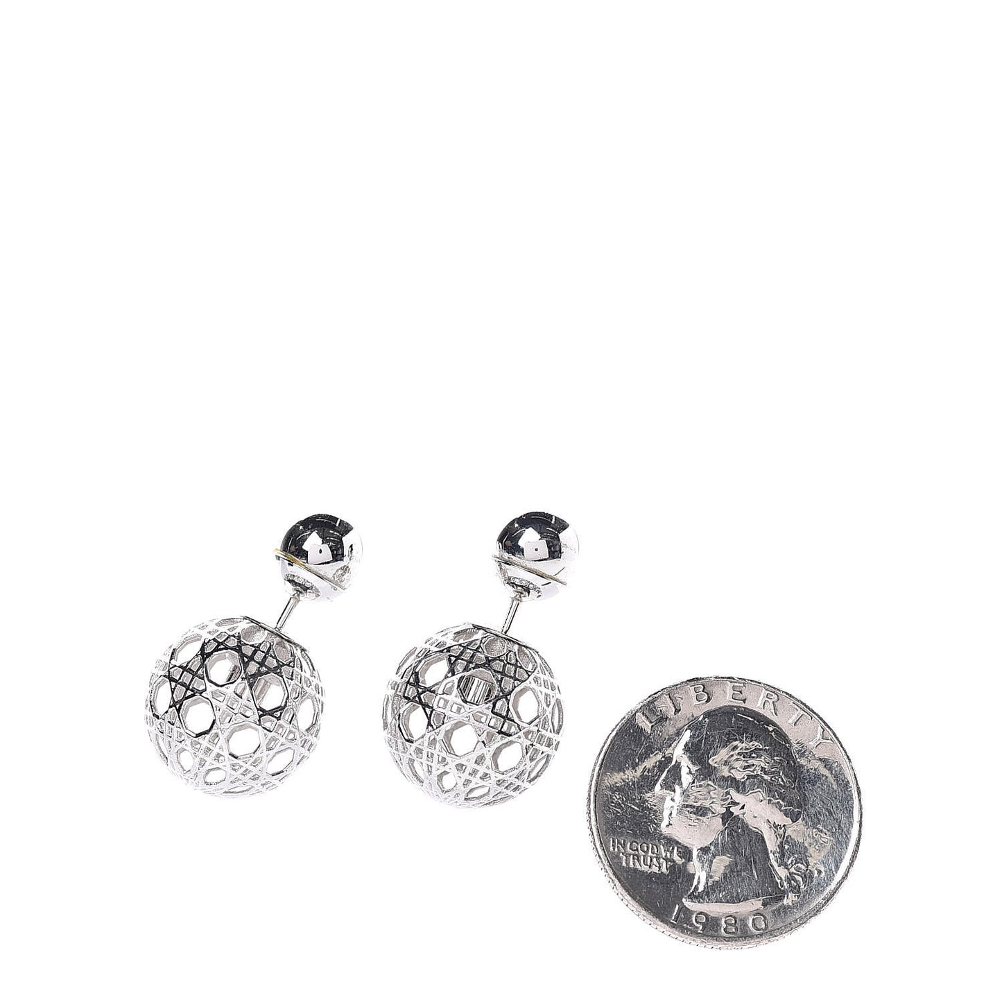 Cannage Mise En Dior Tribal Earrings Silver