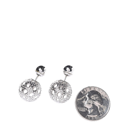 Christian Dior Cannage Mise En Dior Tribal Earrings Silver 2 of 4