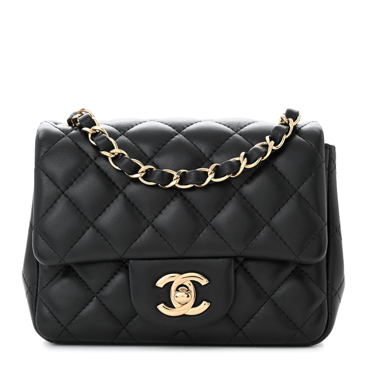 Chanel Lambskin Quilted Mini Square Flap Black 1 of 10