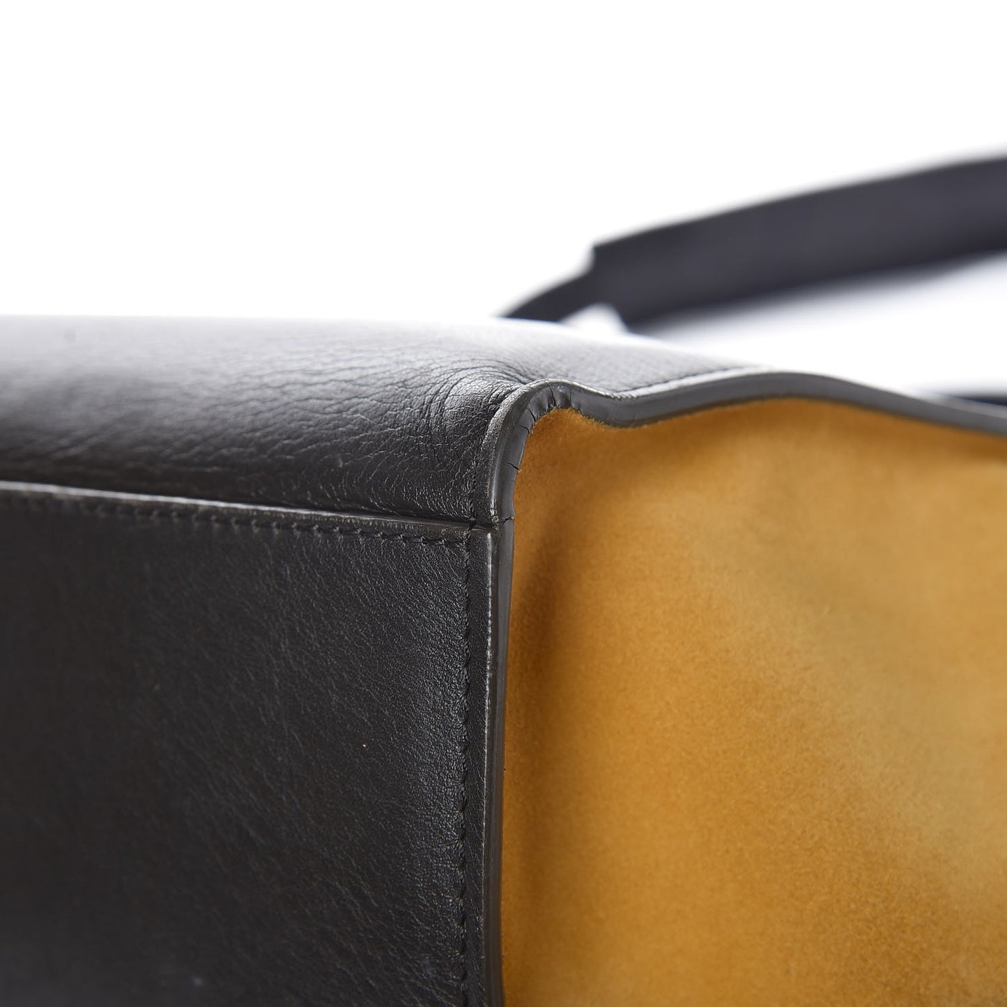 Smooth Calfskin Suede Medium Tri-Color Trapeze Mustard