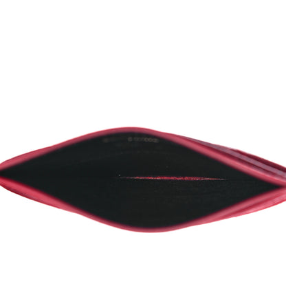 Saint Laurent Grain De Poudre Matelasse Chevron Monogram Credit Card Case Rouge Eros 5 of 11