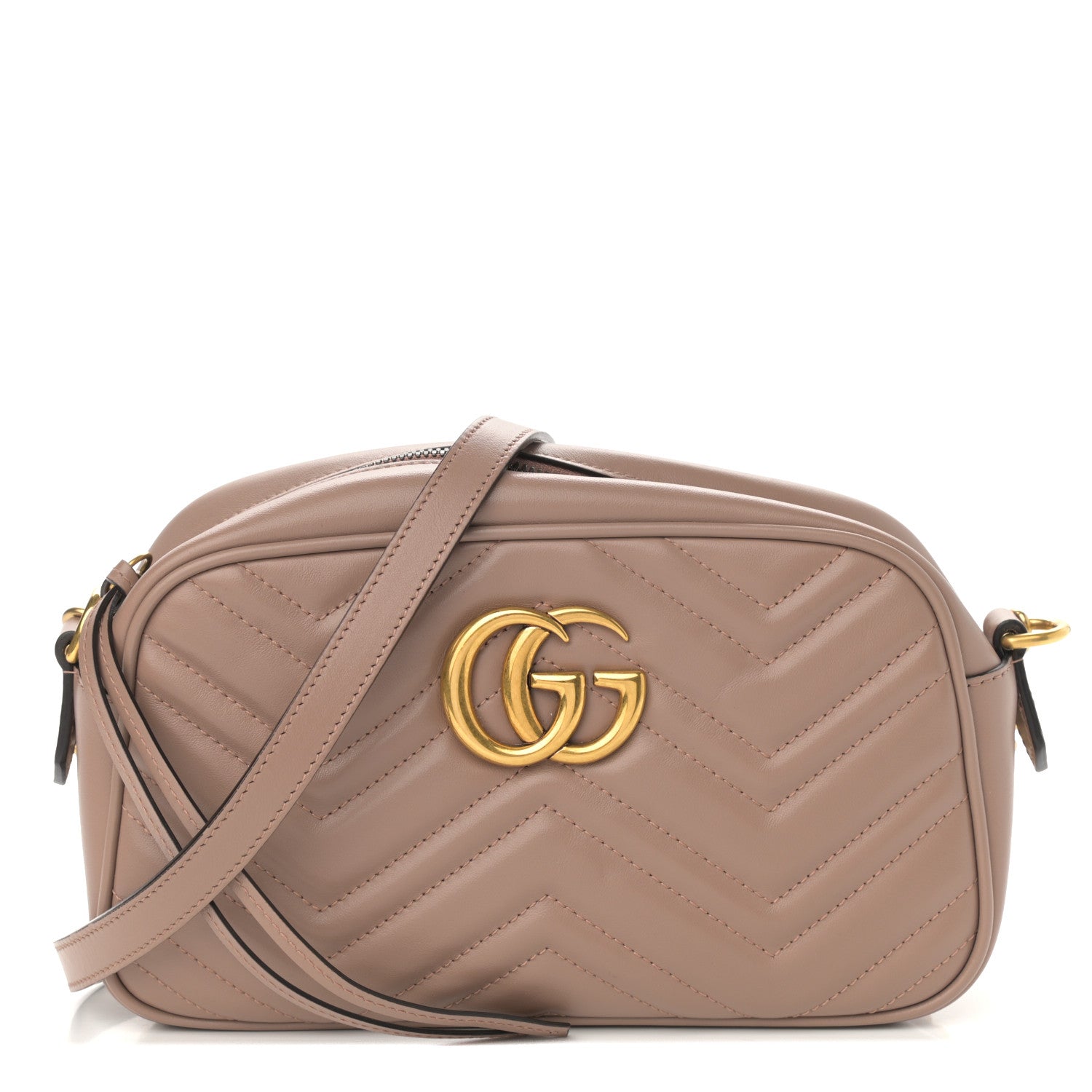 Gucci Calfskin Matelasse Small GG Marmont Chain Shoulder Bag Porcelain Rose 1 of 11