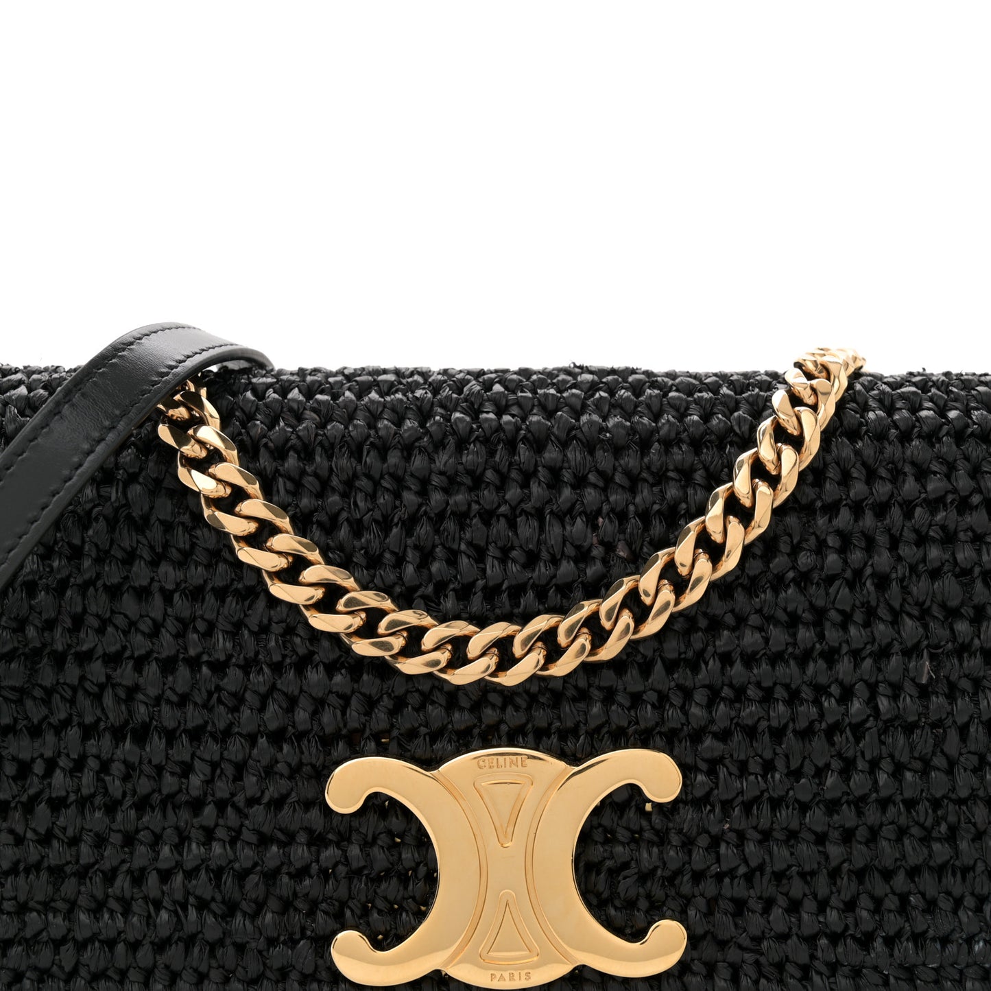 Raffia Calfskin Multipochette Black