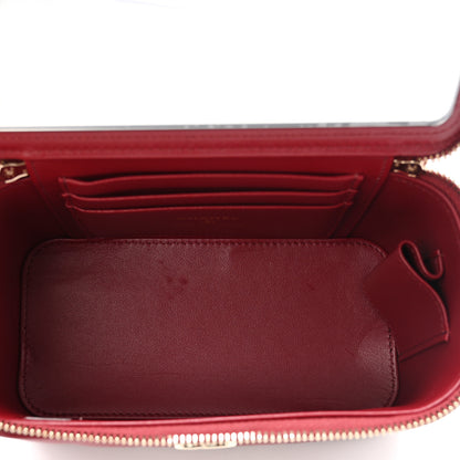 Chanel Lambskin Quilted Small Top Handle Vanity Case With Chain Burgundy 4 of 10