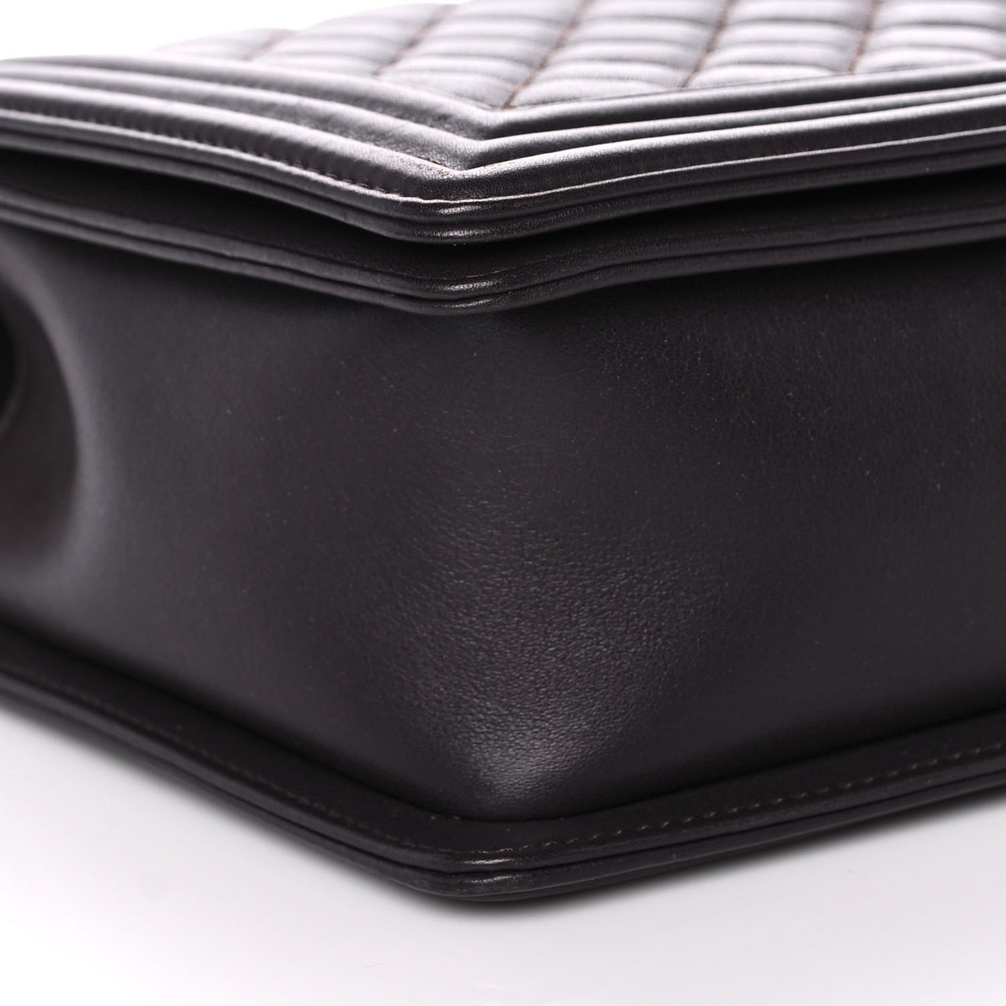Calfskin Quilted New Medium Boy Flap Dark Brown