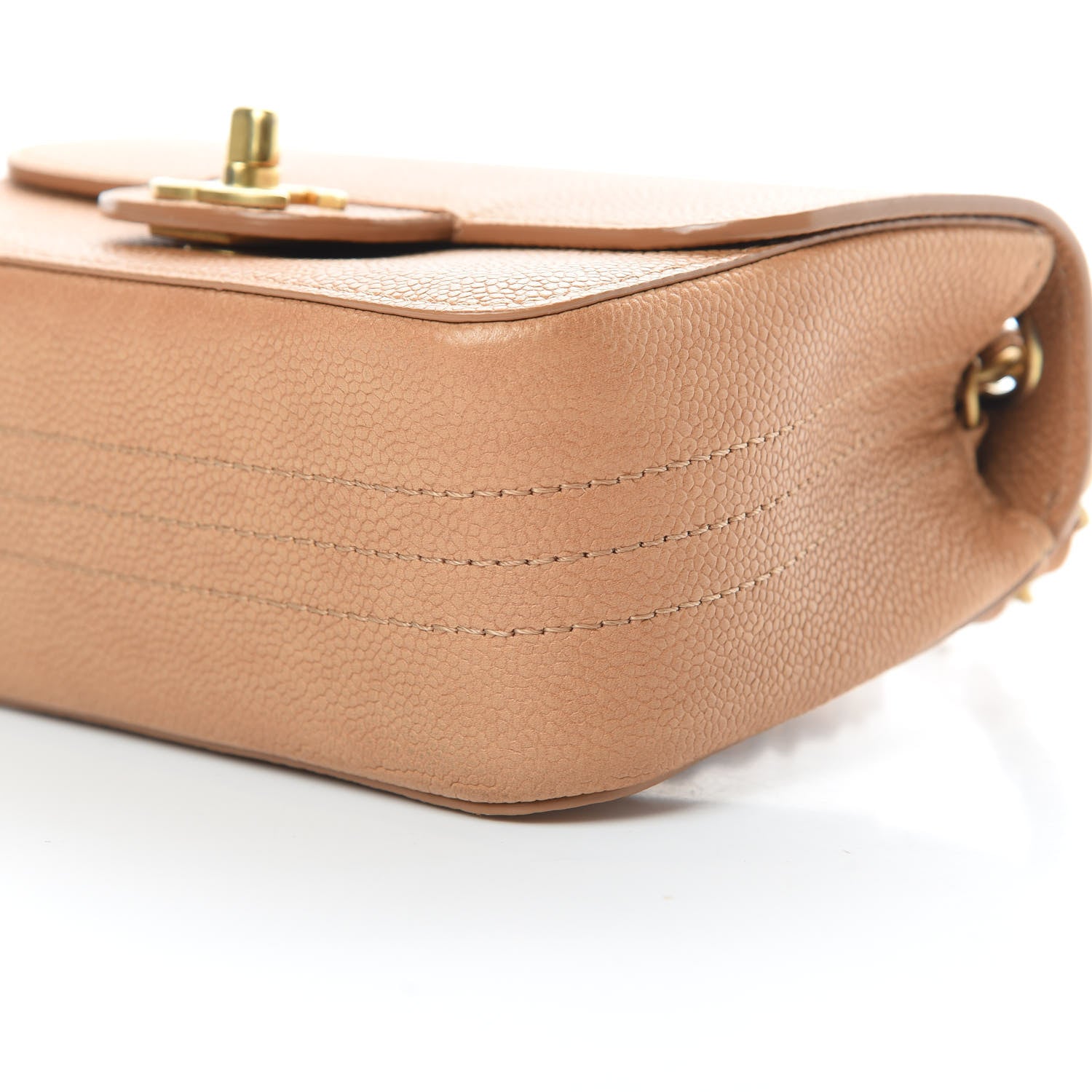 Chanel Grained Calfskin Mini Square Classic Pure Flap Brown 10 of 12