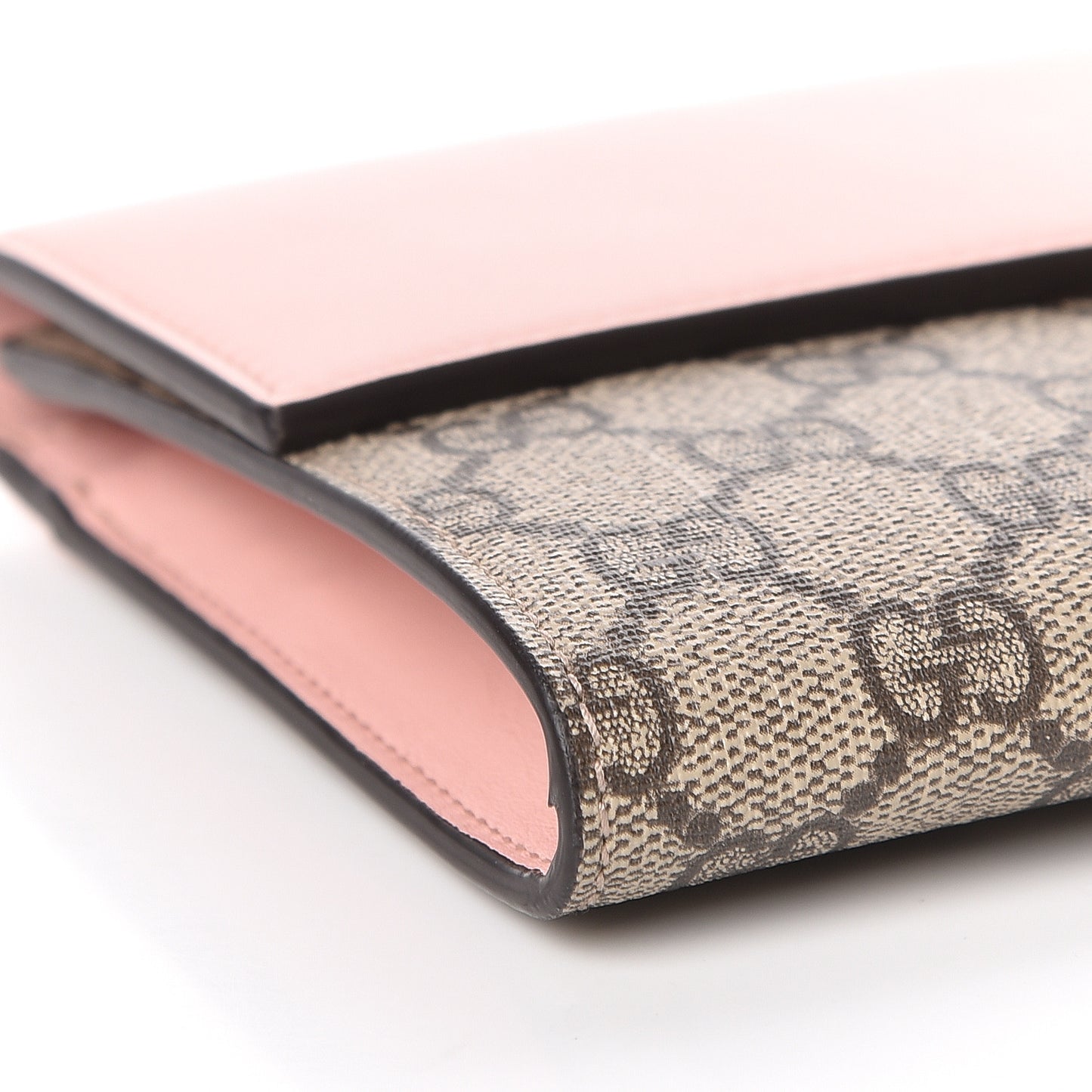 GG Supreme Monogram Calfskin Padlock Clutch Beige Perfect Pink