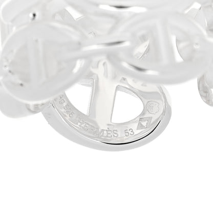 Hermes Sterling Silver GM Chaine d'Ancre Enchainee Band Ring 53 6.5 4 of 6