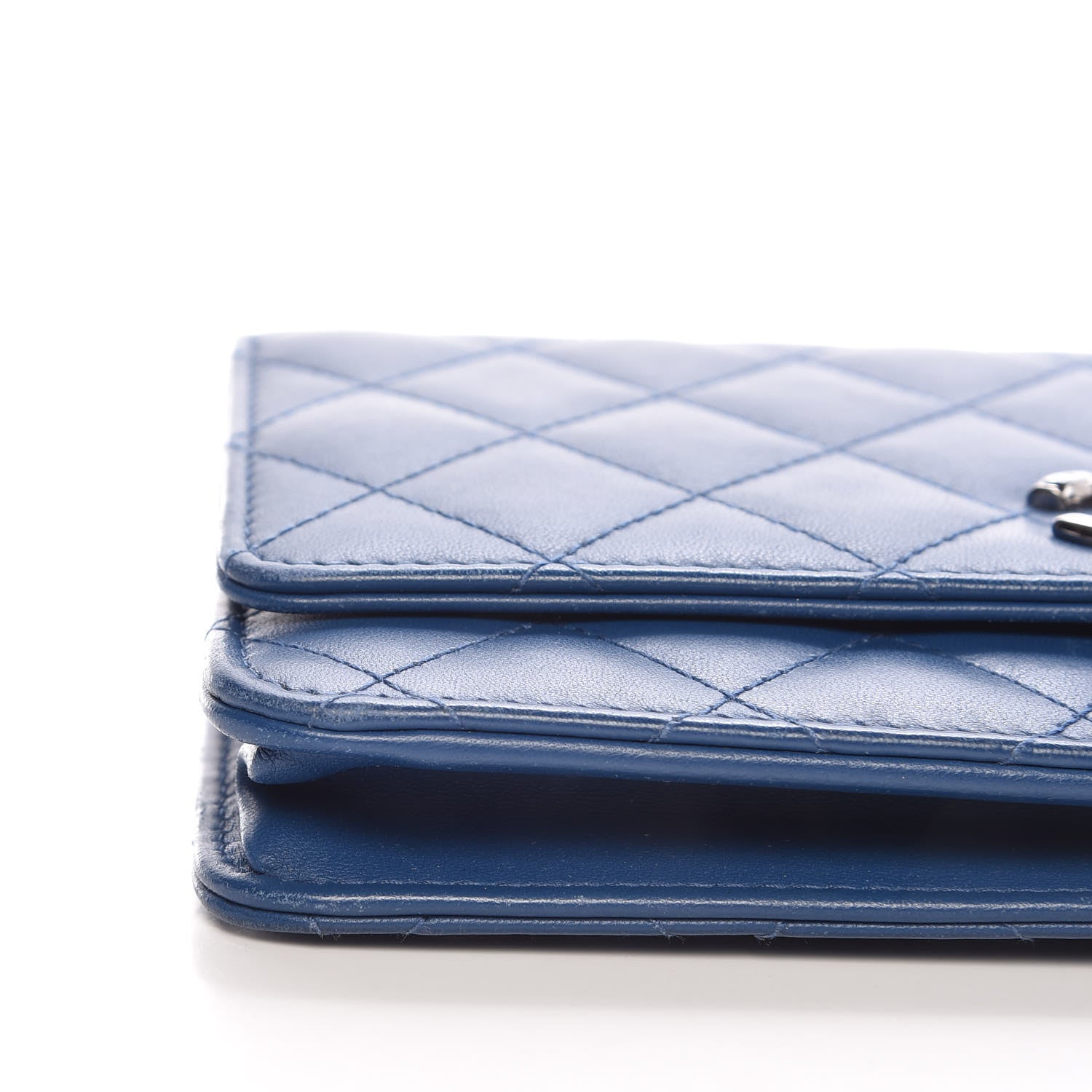 Chanel Lambskin Quilted Trendy CC Wallet On Chain WOC Blue 9 of 13