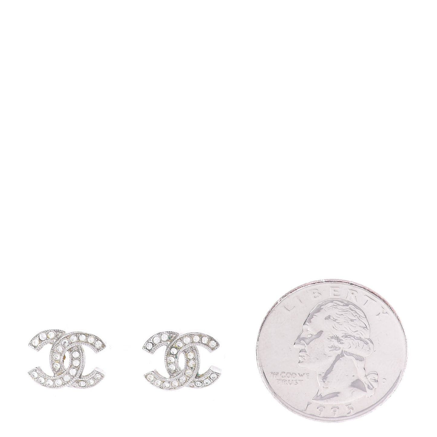 Crystal Mini Timeless CC Earrings Silver