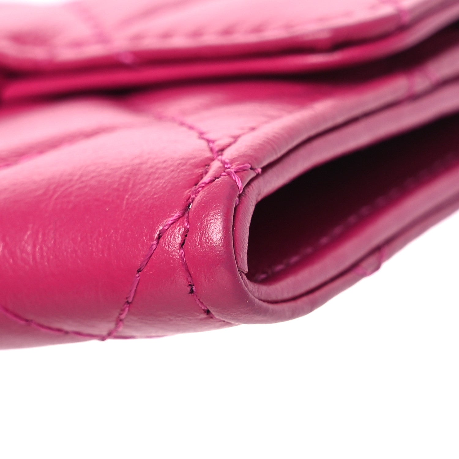 Chanel Aged Calfskin Quilted Reissue Flap Card Holder Fuchsia 12 of 12