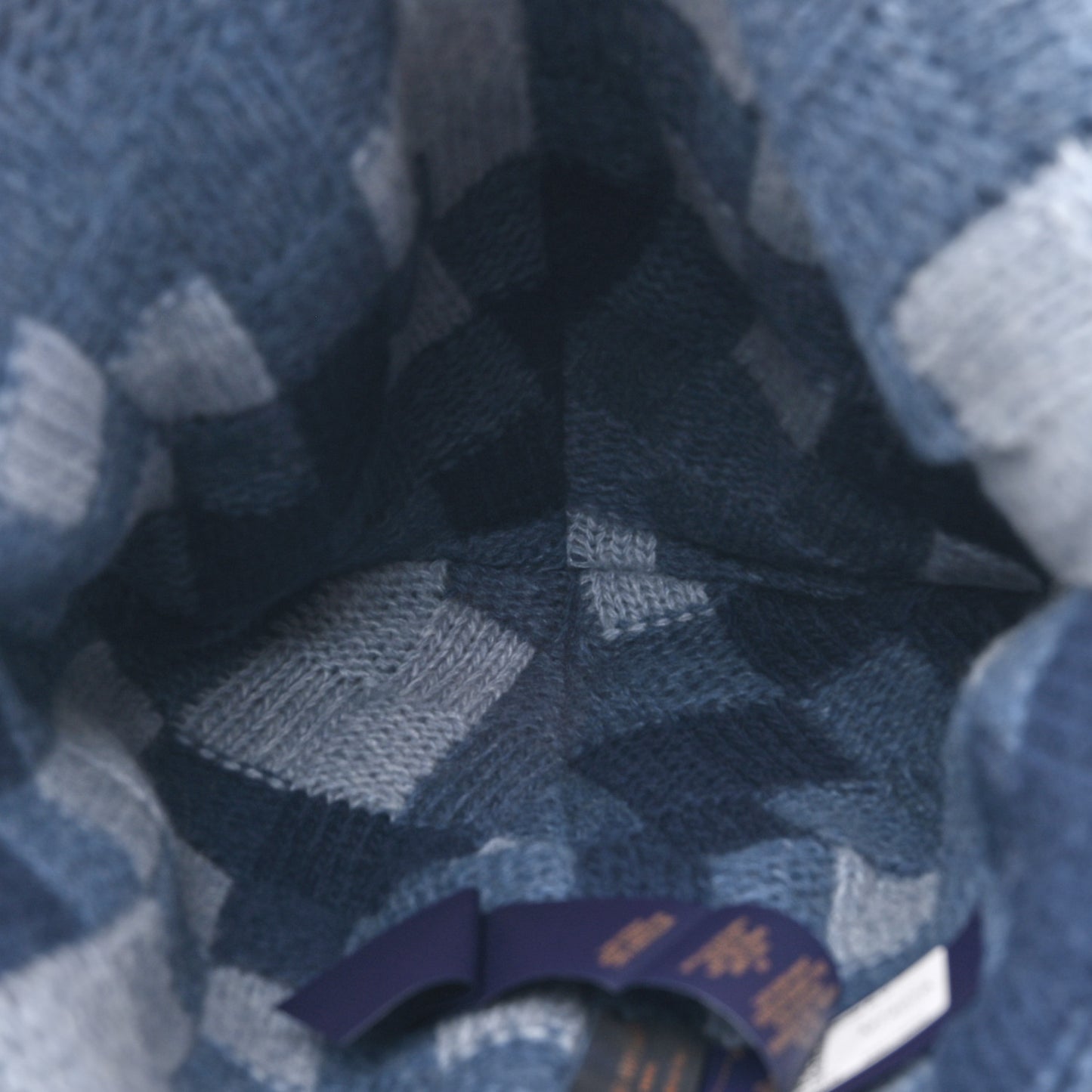 Damier Wool Denim Beanie Blue