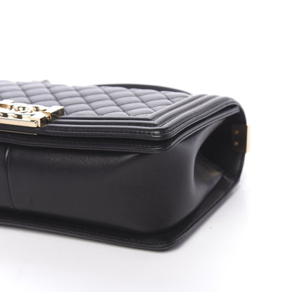 Chanel Lambskin Quilted Medium Boy Flap Black 11 of 12
