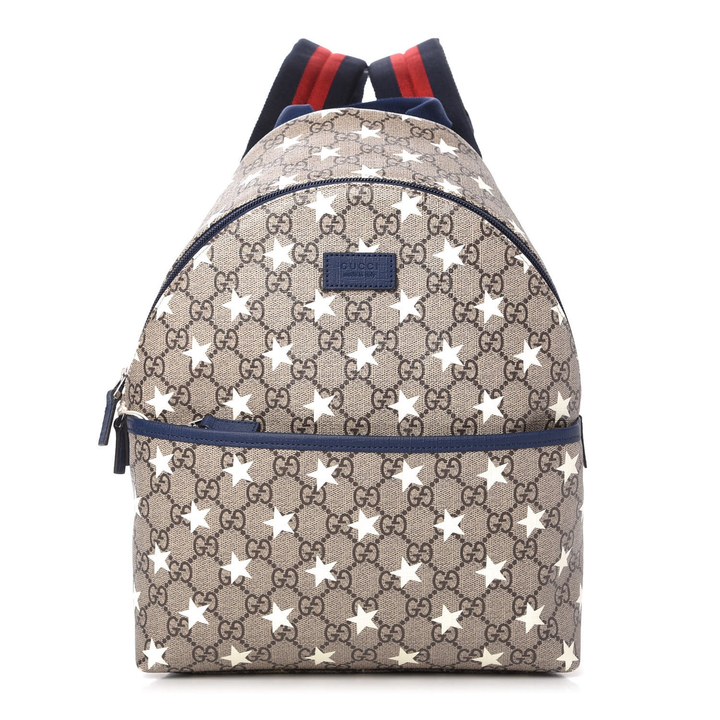 GG Supreme Monogram Stars Childrens Backpack Beige Ebony Yellow Royal
