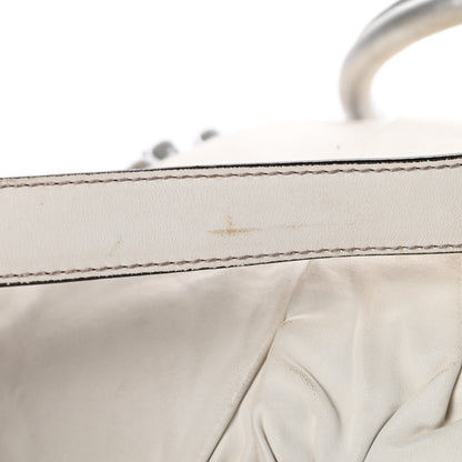Dolce & Gabbana Distressed Calfskin Ruffled Miss Rouche Satchel White Silver 17 of 17